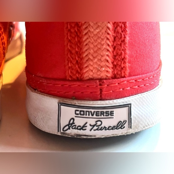 Converse Jack Purcell Canvas Low Top Coral Unisex Sneakers Women’s 6 / Men’s 4 - Picture 5 of 12